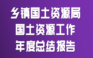 乡镇国土资源局国土资源工作年度总结报告