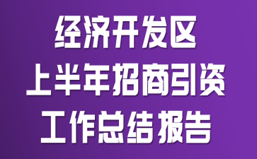 经济开发区上半年招商引资工作总结报告