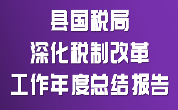 县国税局深化税制改革工作年度总结报告