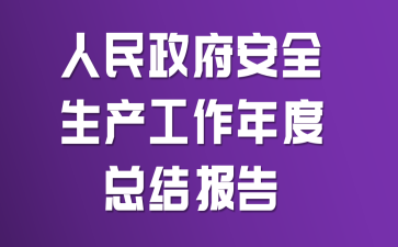 人民政府安全生产工作年度总结报告