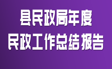 县民政局年度民政工作总结报告