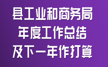 县工业和商务局年度工作总结及下一年作打算