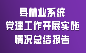 县林业系统党建工作开展实施情况总结报告