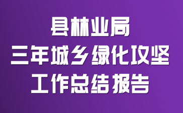 县林业局三年城乡绿化攻坚工作总结报告