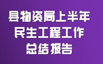 县物资局上半年民生工程工作总结报告