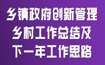 乡镇政府创新管理乡村工作总结及下一年工作思路