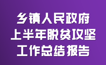 乡镇人民政府上半年脱贫攻坚工作总结报告