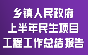 乡镇人民政府上半年民生项目工程工作总结报告