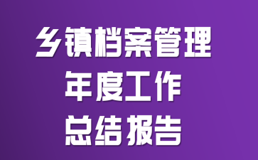 乡镇档案管理年度工作总结报告