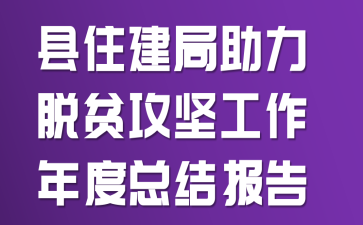 县住建局助力脱贫攻坚工作年度总结报告