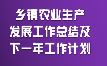 乡镇农业生产发展工作总结及下一年工作计划
