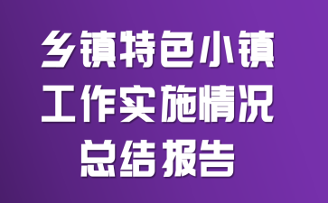 乡镇特色小镇工作实施情况总结报告