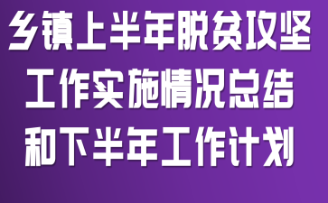 乡镇上半年脱贫攻坚工作实施情况总结和下半年工作计划