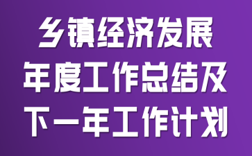 乡镇经济发展年度工作总结及下一年工作计划