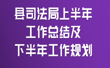 县司法局上半年工作总结及下半年工作规划
