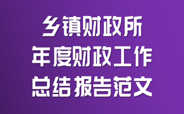 乡镇财政所年度财政工作总结报告范文