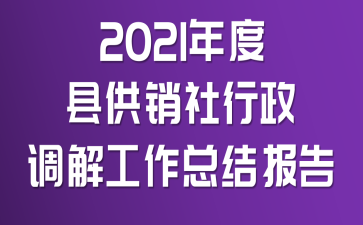 2021年度县供销社行政调解工作总结报告