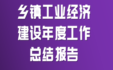 乡镇工业经济建设年度工作总结报告