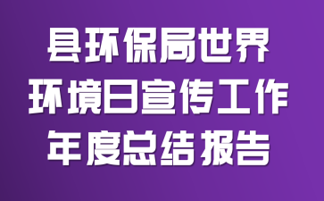 县环保局世界环境日宣传工作年度总结报告