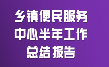 乡镇便民服务中心半年工作总结报告
