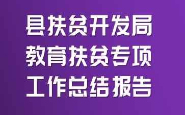 县扶贫开发局教育扶贫专项工作总结报告