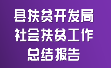 县扶贫开发局社会扶贫工作总结报告