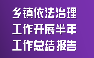 乡镇依法治理工作开展半年工作总结报告