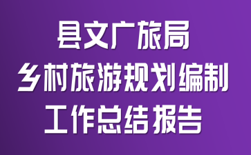 县文广旅局乡村旅游规划编制工作总结报告