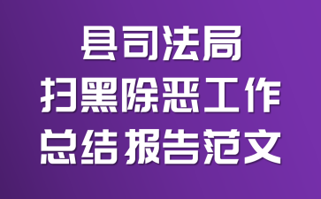 县司法局扫黑除恶工作总结报告范文