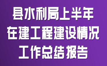 县水利局上半年在建工程建设情况工作总结报告