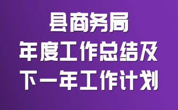 县商务局年度工作总结及下一年工作计划