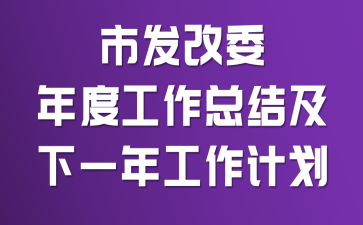 市发改委年度工作总结及下一年工作计划