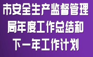 市安全生产监督管理局年度工作总结和下一年工作计划