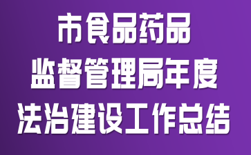 市食品药品监督管理局年度法治建设工作总结