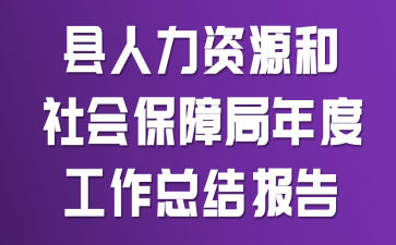 县人力资源和社会保障局年度工作总结报告