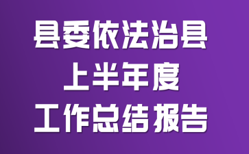 县委依法治县上半年度工作总结报告