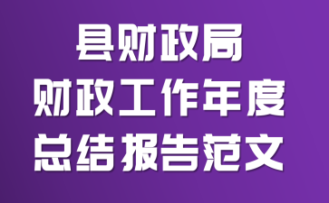 县财政局财政工作年度总结报告范文