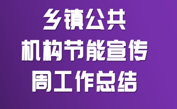 乡镇公共机构节能宣传周工作总结