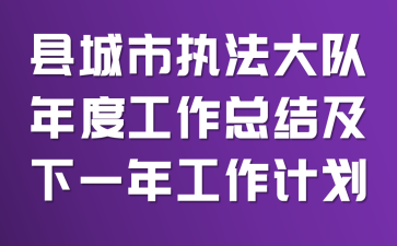 县城市执法大队年度工作总结及下一年工作计划