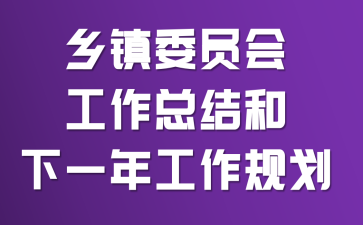 乡镇委员会工作总结和下一年工作规划