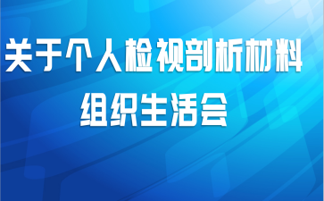 关于个人检视剖析材料组织生活会