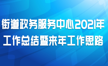 街道政务服务中心2021年工作总结暨来年工作思路